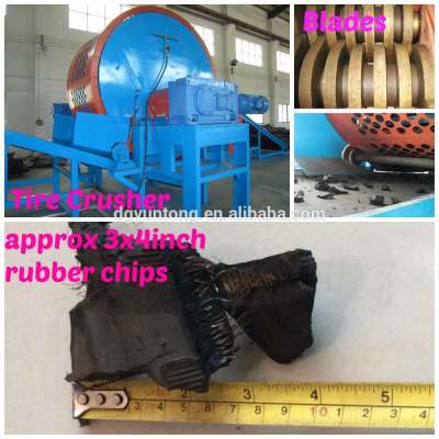 Reliable Rubber Shredder/Waste tire crusher with big capacity/tire recycling machine