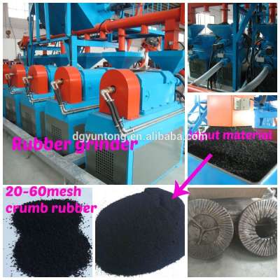 Scrap tires recycling rubber powder crumb rubber grinding machine with anti-abration special discs