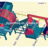 YUNTONG automatic old waste tyre recycling system for crumb rubber