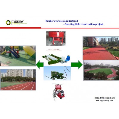 Running track paving machine, rubber application for basketball ground and playground