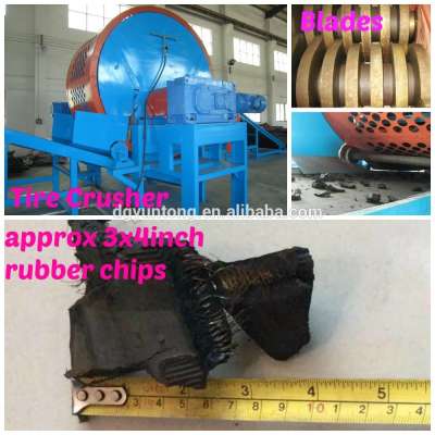 CE&ISO Durable Double Shaft Multi-Functional Waste tire recycling TDF Rubber Chips Crusher and Shredder